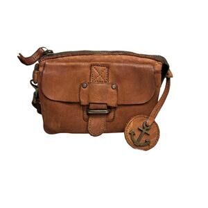 Harbour 2nd Cognac Brown Luna Flap Leather Crossbody Belt Option Bag